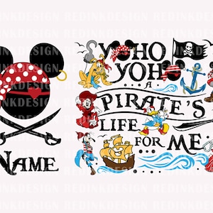 Bundle Pirate&#39;s Life For Me Svg, Mouse Pirate Svg Cruise Trip Svg, Family Trip Svg, Mouse Anchor Svg, Vacay Mode Svg, Custom Name Svg