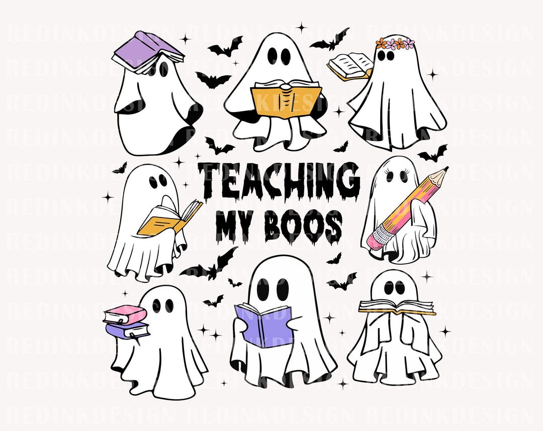 Retro Teaching My Boos Png, Back to School Png, Teacher Halloween Shirt ...