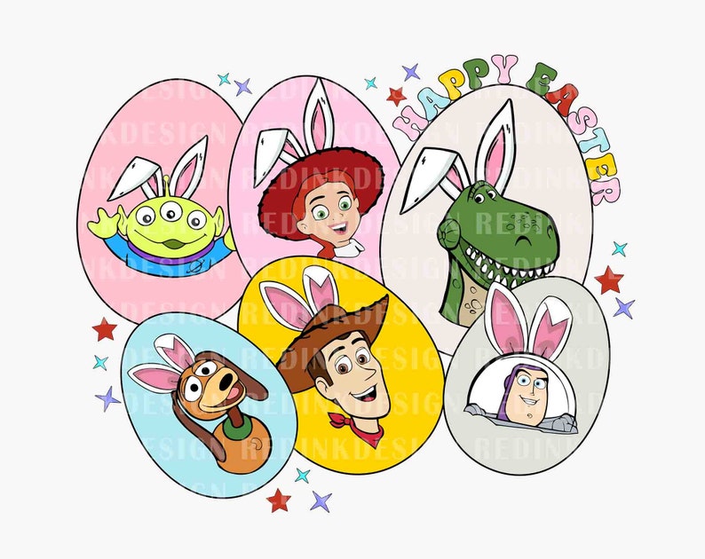 Happy Easter Day SVG, Eggs Easter Day Svg, Bunny Toy Magic Svg, Easter Bunny Svg, Magical Kingdom Svg, Cartoon Easter Svg, Digital Download image 1