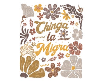 Abolish ICE PNG, Chinga La Migra Png Design, Mexican Pride Folkart Liberal Protest Anti Deportation Sublimation File for Activists