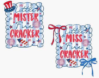 Little Miss Firecracker PNG, 4th July Png Kids, American Girl Boy Shirt Png, Little Mister Firecracker, Kid American Girl Shirt Png