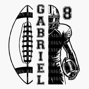 Personalized Football Mom SVG, Football Mom Svg, Custom Name And Number Football Svg, Game Day Shirt, Football Season, Gift For Player Shirt