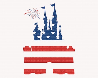 Happy 4th of July Svg, Magical Castle Svg, Fourth of July Svg, America, American Flag Svg, 1776 Svg, Independence Day Svg, Digital Download