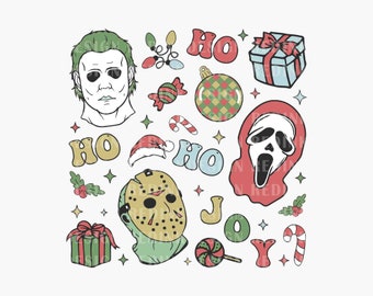 Retro Christmas SVG PNG, Horror Christmas Svg, Funny Christmas Svg, Xmas Holiday Svg, Groovy Christmas Png, Trendy Christmas Svg For Shirt
