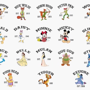 Bundle Cartoon Characters PNG, Family Vacation Png, Family Trip Png, Vacay Mode Png, Family Shirt Design, Mouse And  Friends, Princess Png