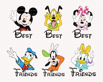 Best Friends Svg, Mouse And Friends Svg, Friends Vacation Svg, Magical Kingdom Svg, Friend Trip Shirt Svg, Vacay Mode Svg, Digital Download