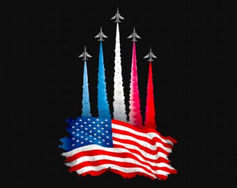 Avión de combate con bandera estadounidense en forma de corazón (Png), vuelo de la Fuerza Aérea (Png), 4 de julio (Png), rojo, blanco y azul (Png), bandera estadounidense (Png), ejército de EE. UU. (Png)