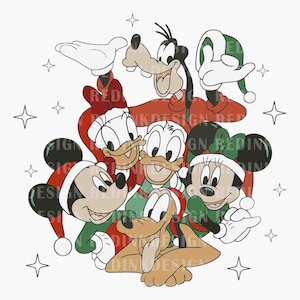 Christmas Mouse And Friend PNG, Merry Christmas Png, Retro Christmas Png, Christmas Squad Png, Christmas Friends Png, Xmas Holiday Png