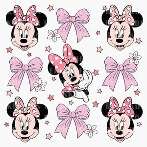 Pink Coquette Bow PNG, Cute Characters Png, Family Trip Png, Magic Kingdom Png, Mouse And Friends Png, Family Vacation Png