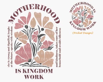 Bundle Boho Floral Christian Mom Png, Motherhood Is Kingdom Work Png, Christian Mama Png, Mothers Day png, Bible Verse, Floral Mama Png