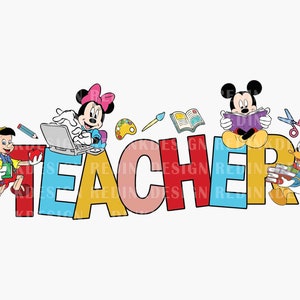 Teacher PNG, Mouse And Friends Png, Teacher Quotes Png, Teacher Shirt Png, Magical Castle Png, Teacher Life Png, Sublimation Design