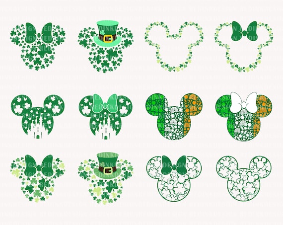 Bundle Mouse St Patrick's Day Svg, St Patricks day Svg, Lucky Vibes Svg, Mouse Leprechaun Svg, Clover svg, Mouse Castle, Shamrock SVG File