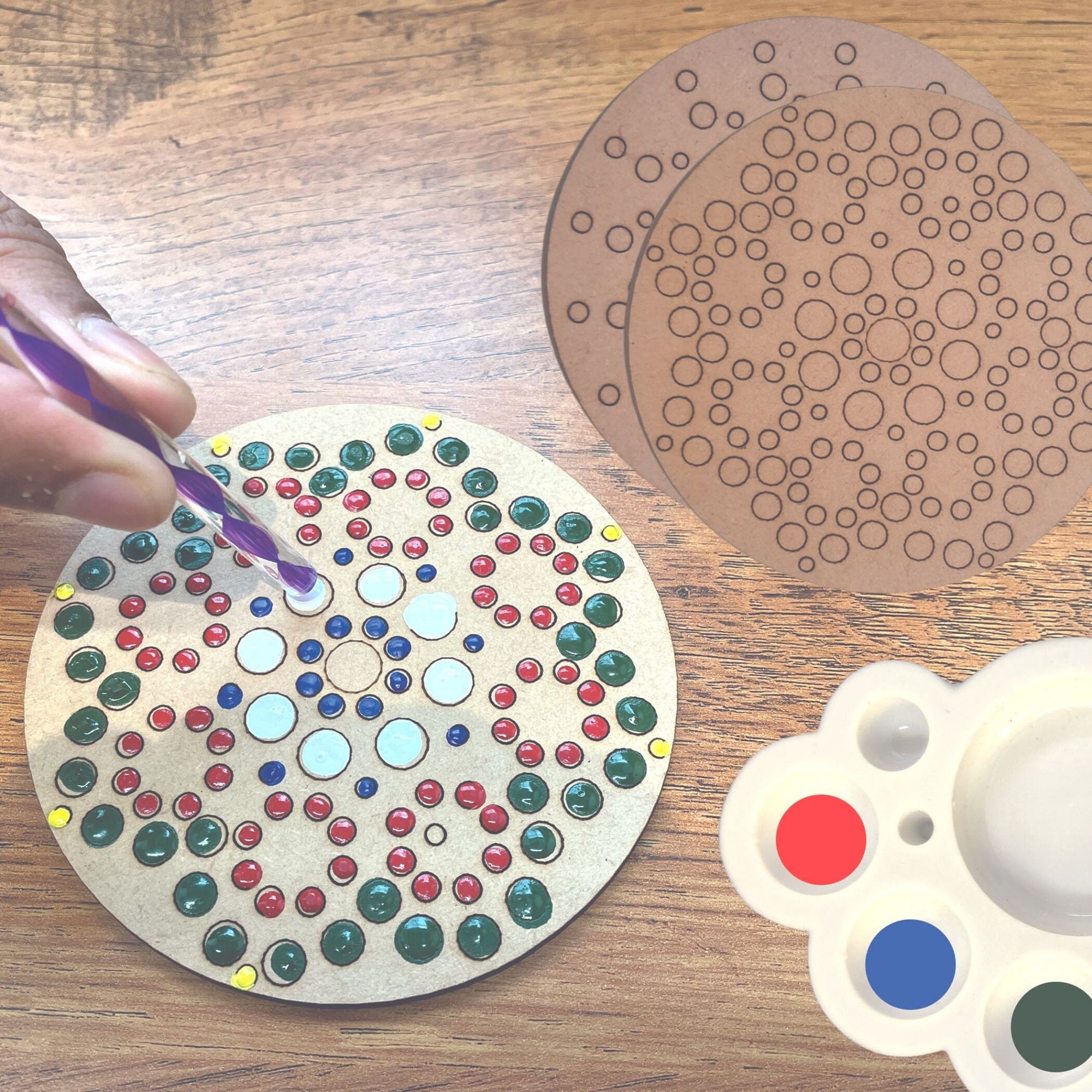 Mandala Art and Craft Kit With Mandala Art Tools Kit Gift for Girls 9-12  Age 12-14 Years Wooden Coasters With Acrylic Colours & Stand 