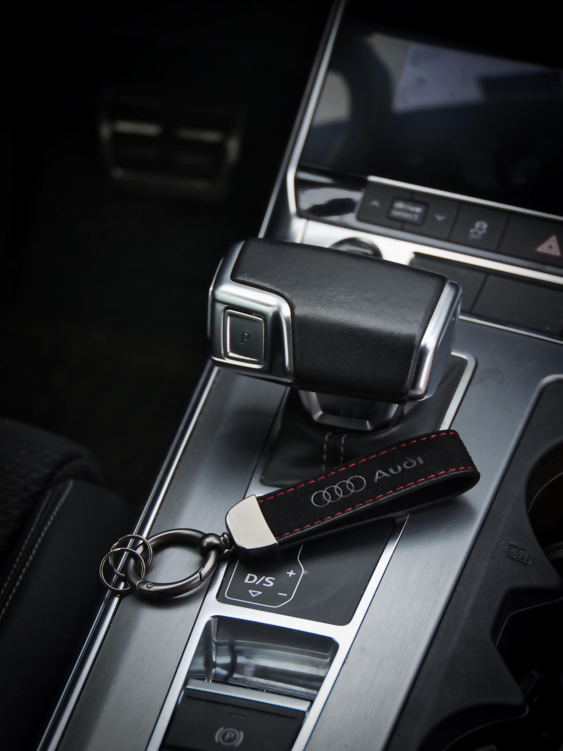 Audi S Line Alcantara Artificial Leather Keyring Black, Plain ...