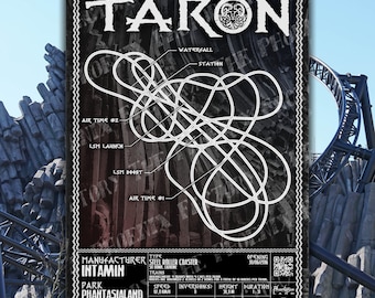 Taron - PhantasiaLand | Intamin : Rollercoaster Layout Poster
