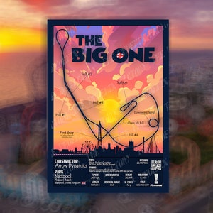 The BIG ONE - Blackpool Pleasure Beach | Arrow Dynamics : Rollercoaster Layout Poster