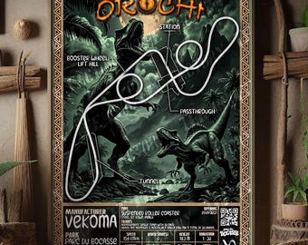 Orochi - Parc du Bocasse | Vekoma : Rollercoaster Layout Poster