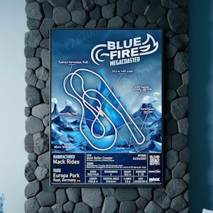 Blue Fire Megacoaster - EuropaPark | Mack Rides : Rollercoaster Layout Poster