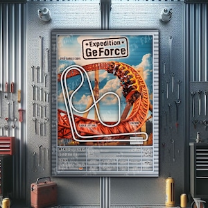 Expedition GeForce - Holiday Park | Intamin : Rollercoaster Layout Poster