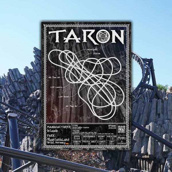 Taron - PhantasiaLand | Intamin : Rollercoaster Layout Poster