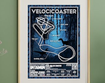 VelociCoaster - Universal Studios Islands of Adventure | Intamin : Rollercoaster Layout Poster