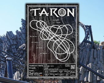 Taron - PhantasiaLand | Intamin: Achterbahn-Layout-Poster