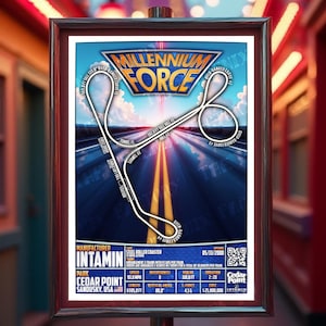 Millennium Force - Cedar Point | Intamin: Achterbahn-Layout-Poster
