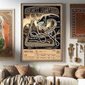 Black Mamba - PhantasiaLand | Bolliger & Mabillard : Rollercoaster Layout Poster