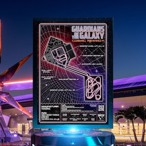 Guardians of the Galaxy - Cosmic Rewind - Disney World - Epcot | Vekoma : Rollercoaster Layout Poster