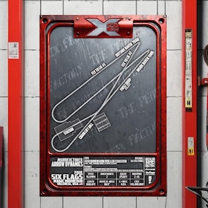 X2 - Six Flags Magic Mountain | Arrow Dynamics : Rollercoaster Layout Poster