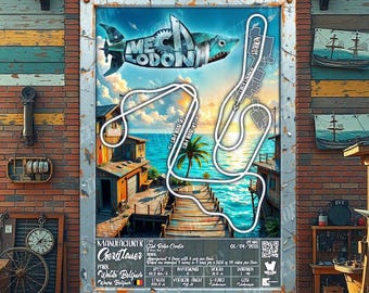 Mecalodon - Walibi Belgium | Gerstlauer : Rollercoaster Layout Poster