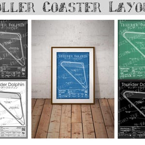 Thunder Dolphin (サンダードルフィン) - Tokyo Dome City | Intamin : Rollercoaster Layout Poster