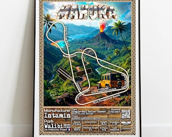 Mahuka - Walibi Rhone Alpes | Intamin : Rollercoaster Layout Poster