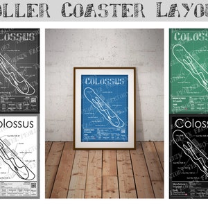 Colossus - Thorpe Park | Intamin : Rollercoaster Layout Poster
