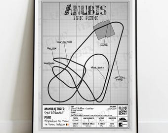 Anubis The Ride - Plopsaland De Panne | Gerstlauer : Rollercoaster Layout Poster