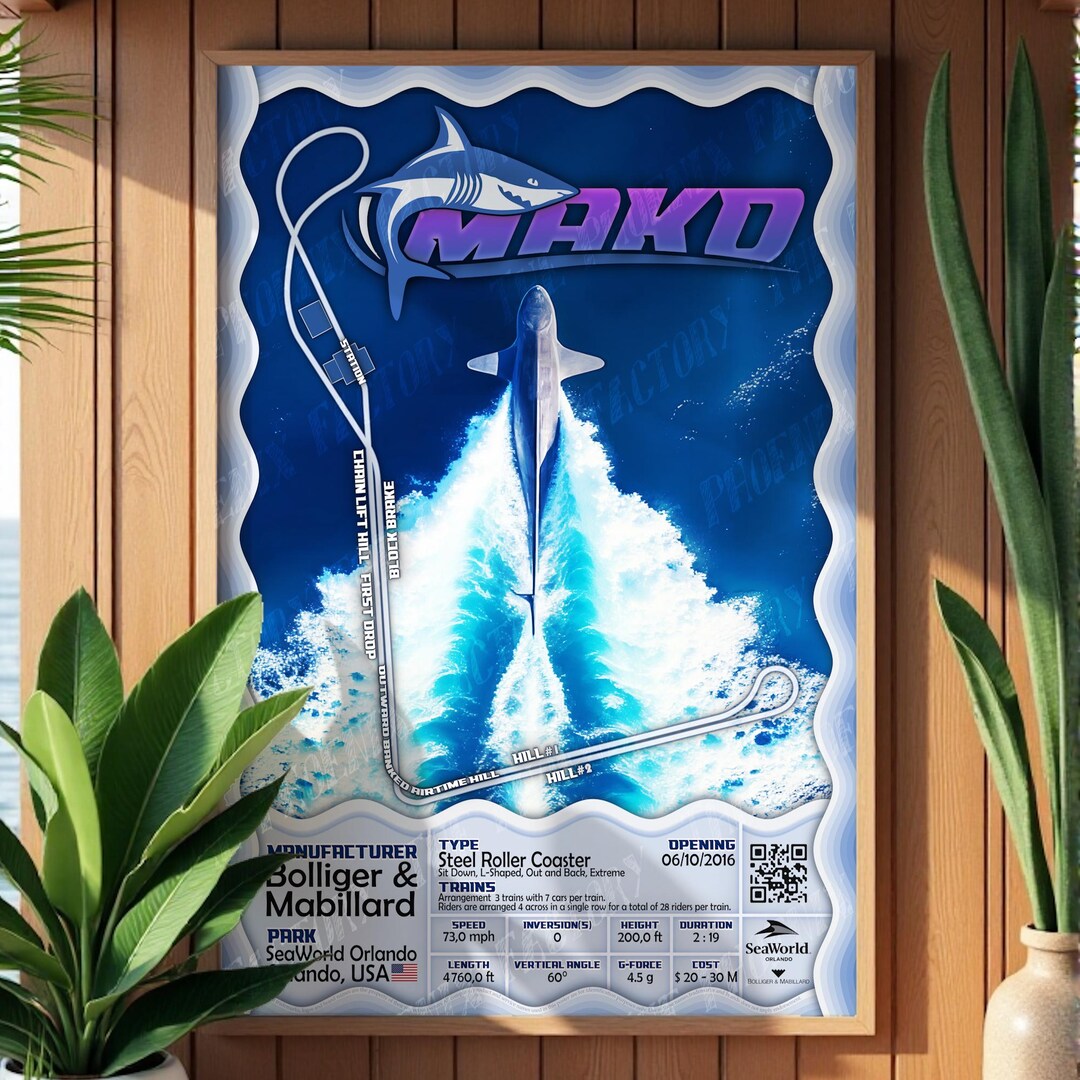 Mako - Seaworld Orlando | Bolliger & Mabillard : Rollercoaster Layout ...