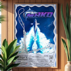 Mako - SeaWorld Orlando | Bolliger & Mabillard : Rollercoaster Layout Poster