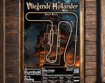 Vliegende Hollander - Efteling | KumbaK The Amusement Engineers : Rollercoaster Layout Poster