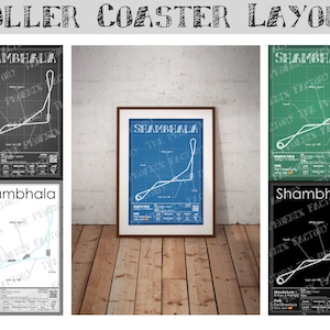 Shambhala - Port Aventura | Bolliger & Mabillard : Rollercoaster Layout Poster