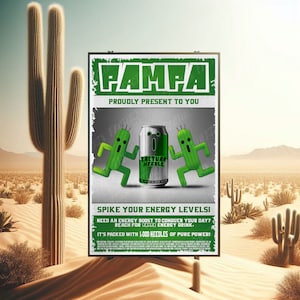 Final Fantasy : Fausse publicité Pampa, Cactuar Needle Vintage drinks
