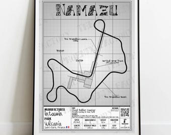 Namazu - Vulcania | Intamin : Rollercoaster Layout Poster