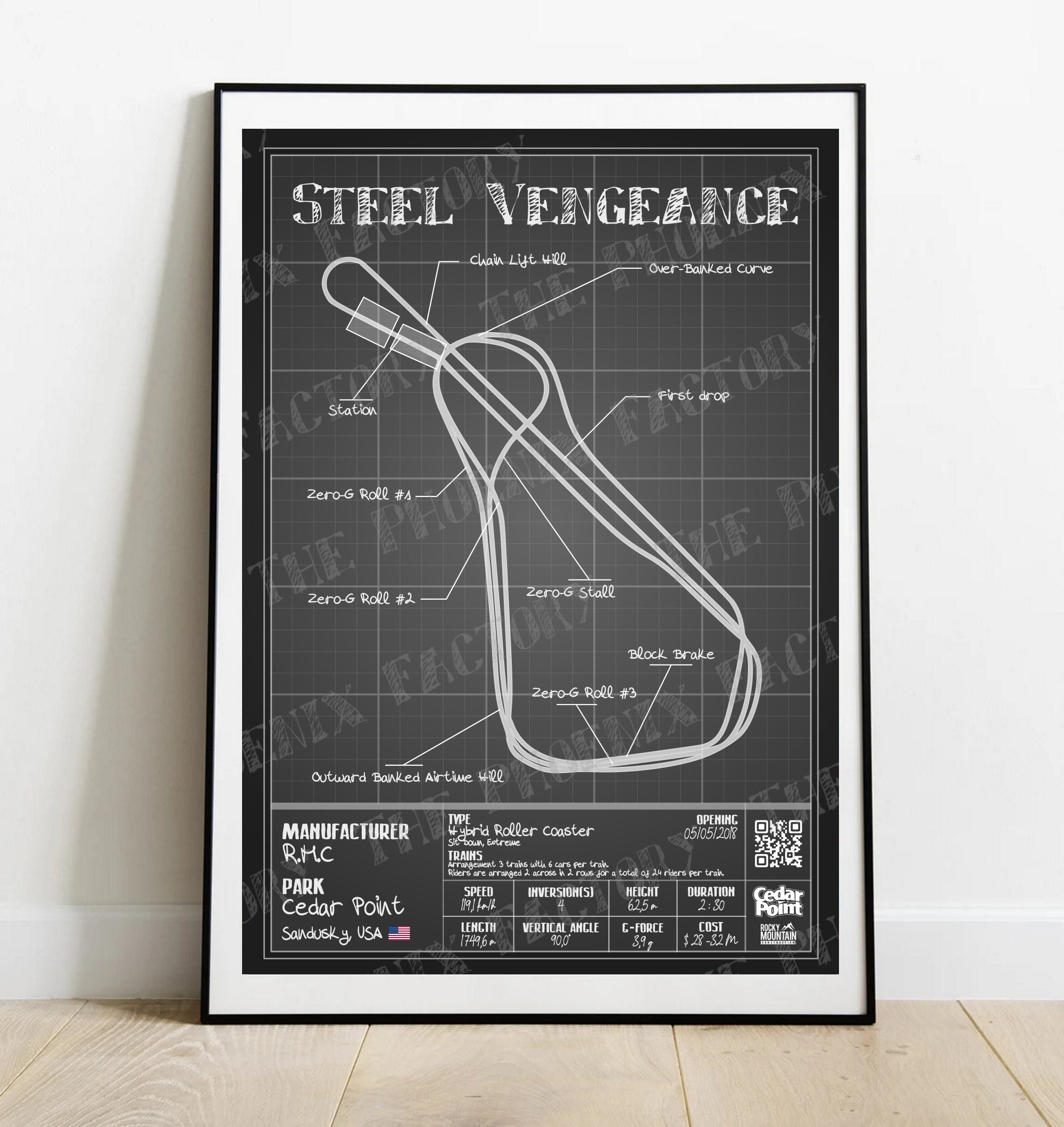 Steel Vengeance - Cedar Point | R.M.C : Rollercoaster Layout Poster ...