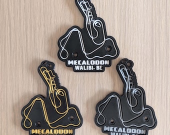 3-in-1 Badge :  Mecalodon - Walibi Belgium | Gerstlauer - Roller Coaster Magnet / Keychain / Badge