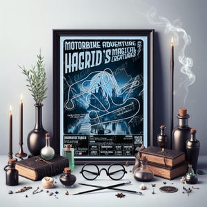 Ahgreed's Magical Creatures Motorbike Adventure - Universal Studios Islands of Adventure  | Intamin : Rollercoaster Layout Poster