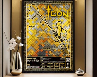 Icon - Blackpool Pleasure Beach | Mack Rides : Rollercoaster Layout Poster