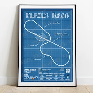 Furius Baco - Port Aventura | Intamin : Rollercoaster Layout Poster
