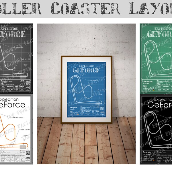 Expedition GeForce - Holiday Park | Intamin : Rollercoaster Layout Poster