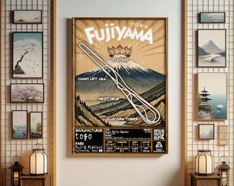 Fujiyama (フジヤマ) - Fuji-Q | Togo : Rollercoaster Layout Poster