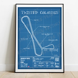Twisted Colossus - Six Flags Magic Mountain | R.M.C : Rollercoaster Layout Poster
