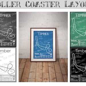 Timber - Walibi Rhône-Alpes | The Gravity Group : Rollercoaster Layout Poster